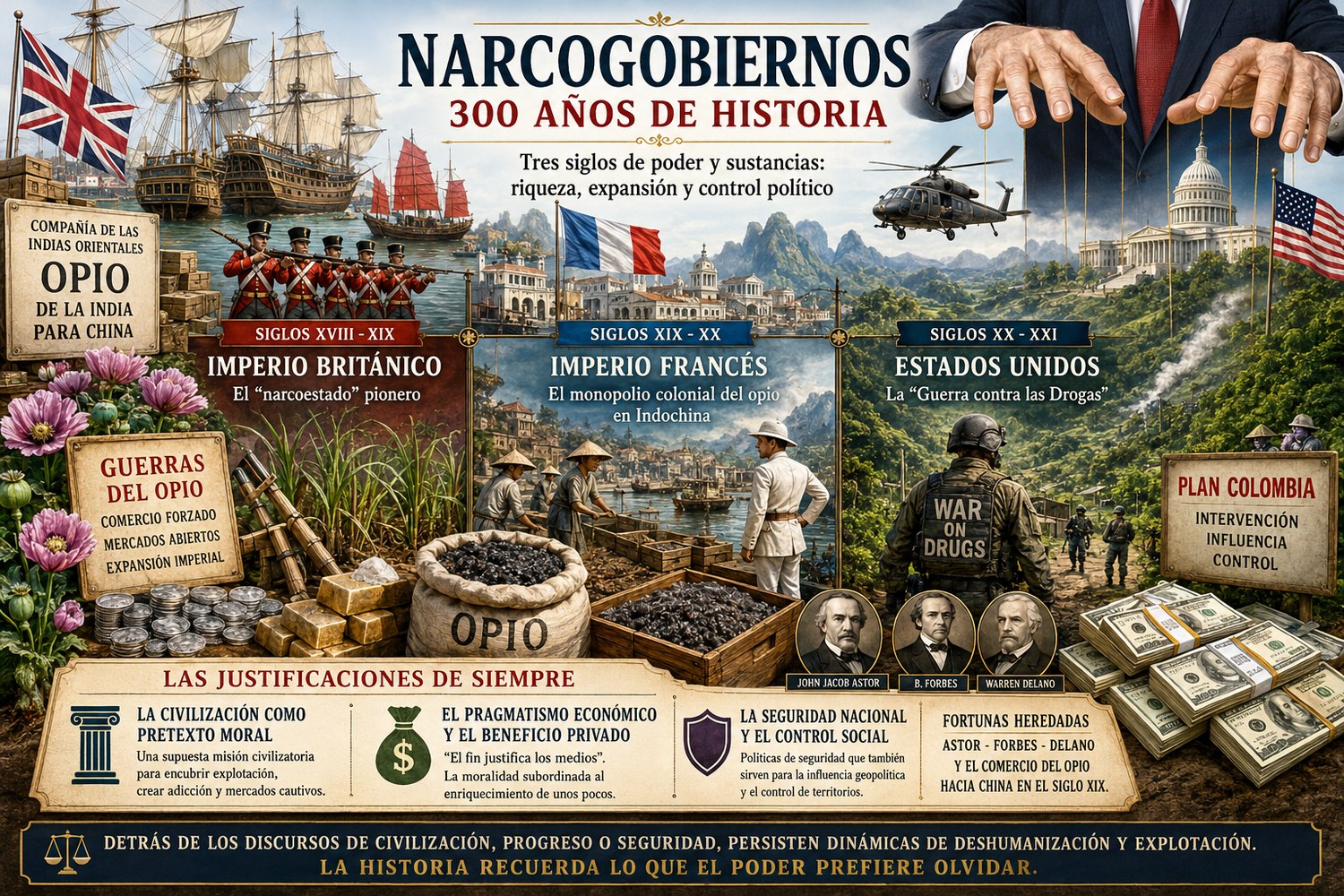 Narcogobiernos: 300 años de historia — Imperio Británico, Imperio Francés y Estados Unidos