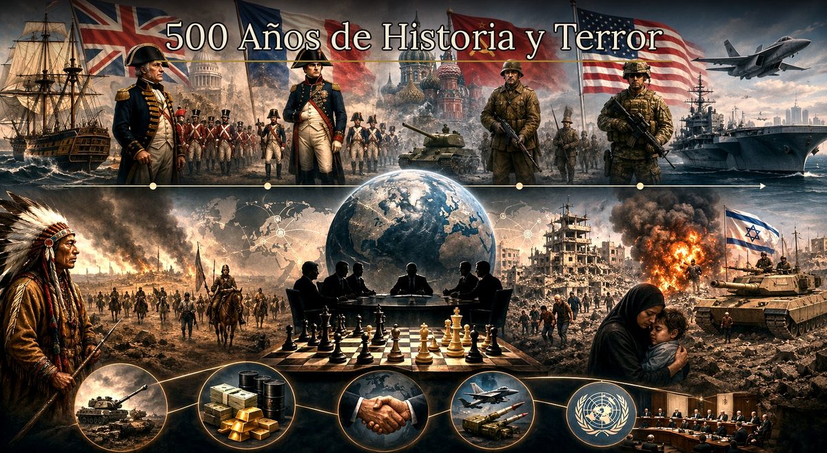 Línea del tiempo de las potencias bélicas de los últimos 500 años: Reino Unido, Francia, Rusia, Estados Unidos e Israel