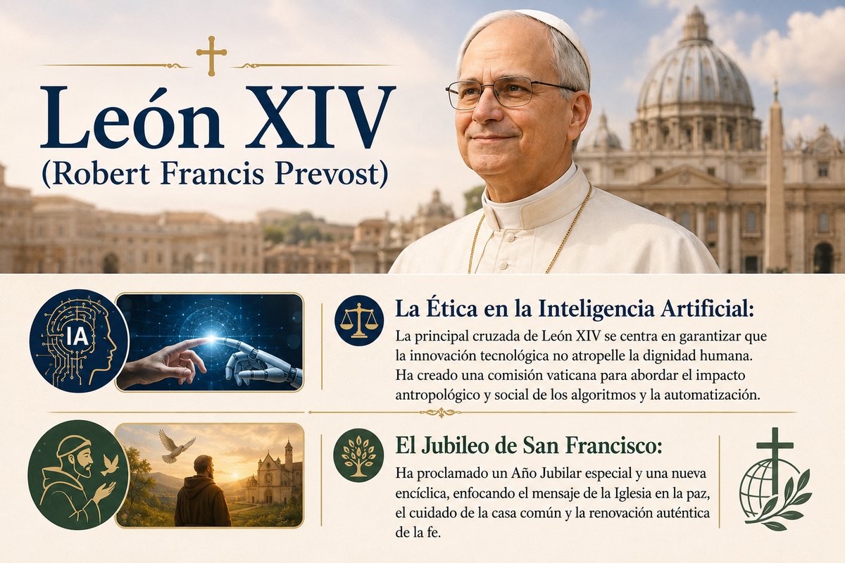 El Papa León XIV (Robert Francis Prevost) — infografía de la columna de Juan José Montes Noriega
