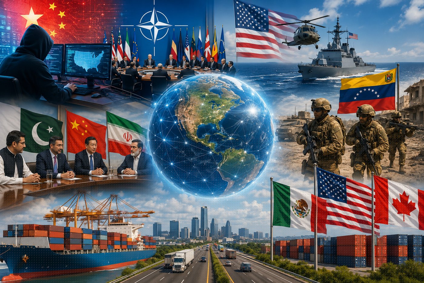 Análisis geopolítico — primera quincena de julio: ciberinteligencia EE. UU.-China, cumbre de la OTAN, Venezuela, mediación de Pakistán y China, y revisión del T-MEC