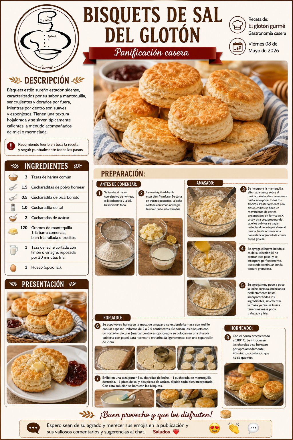 Receta completa: Bisquets de Sal del Glotón — El Glotón Gurmé, gastronomía casera></figure>
  <p style=