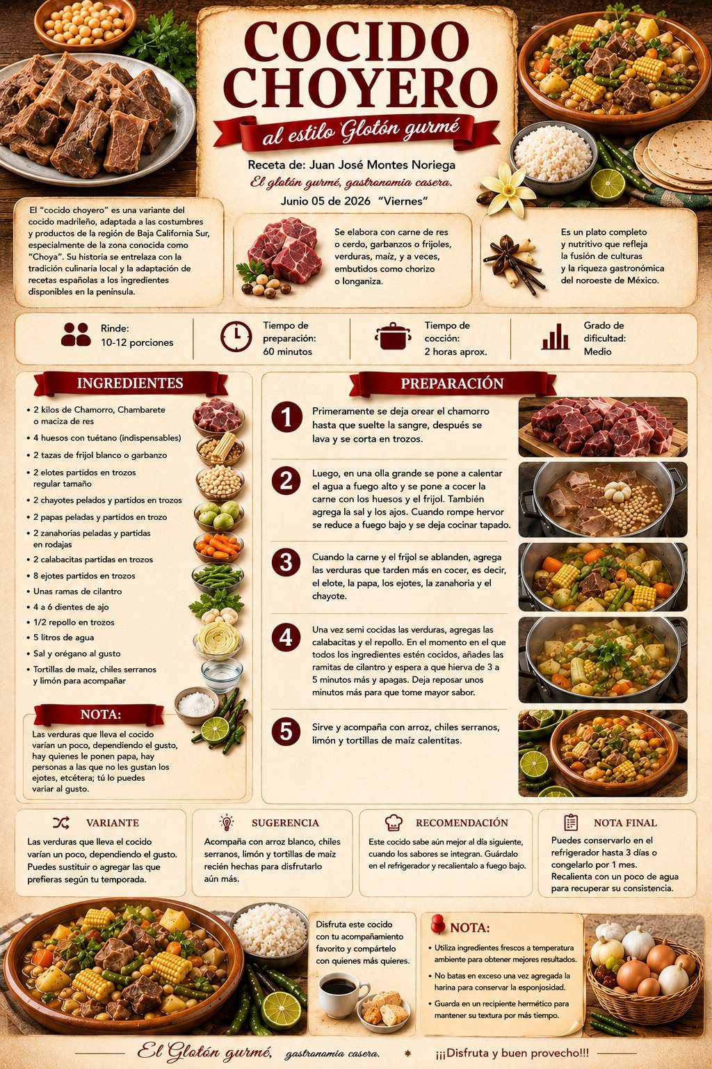 Receta completa: Cocido Choyero — El Glotón Gurmé, gastronomía casera