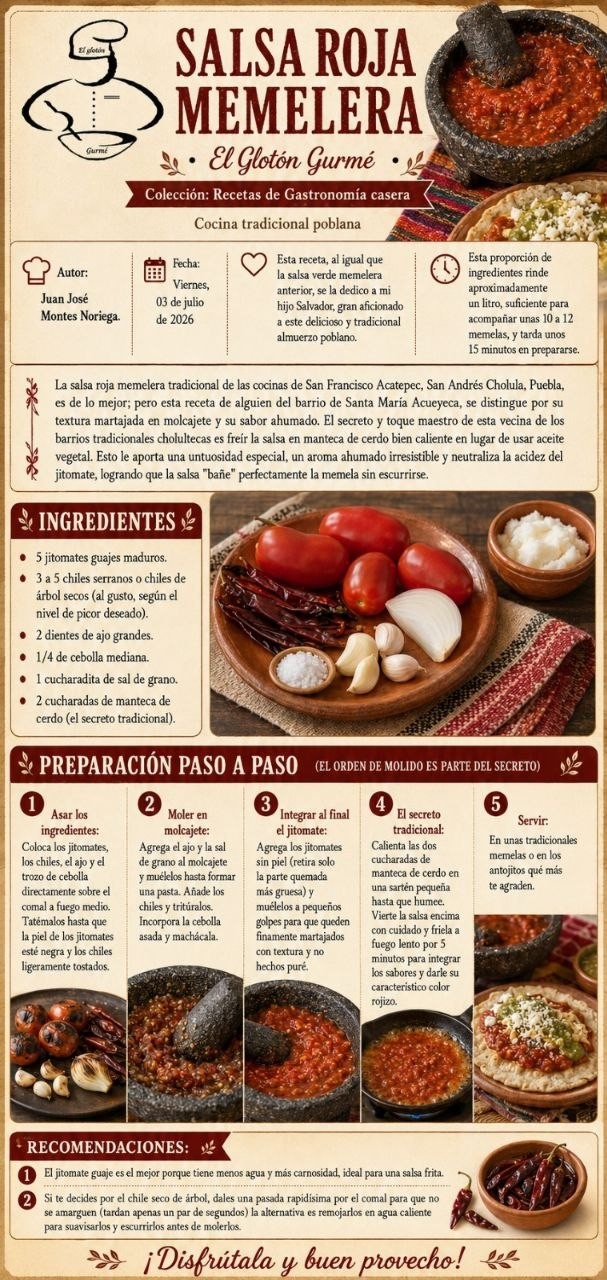 Receta completa: Salsa Roja Memelera — El Glotón Gurmé, gastronomía casera