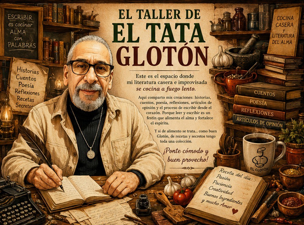 El Taller de El Tata Glotón: escribir es cocinar alma con palabras. Cocina casera y literatura del alma. Historias, cuentos, poesía, reflexiones, recetas y secretos. ¡Ponte cómodo y buen provecho!